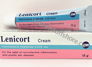 Lenicort Cream (Triamcinolone Acetonide) 0.02 % 15 g Tube