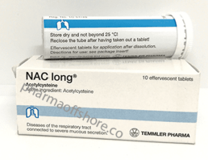 NAC Long (Acetylcysteine) 600 mg Effervescent Tablets