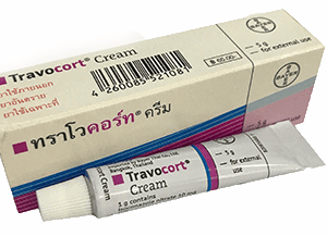 Travocort Cream 5 g (Isoconazole nitrate 10 mg + Diflucortolone valerate 1 mg), 2 tubes