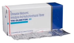 Tri Olmetor (Olmesartan Medoxomil (20mg) + Amlodipine (5mg) + Hydrochlorothiazide (12.5mg)