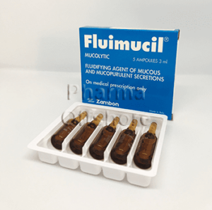 Fluimucil 3 ml, 5 ampoules