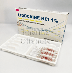 Lidocaine HCI 1%, 10 amps 4 ml